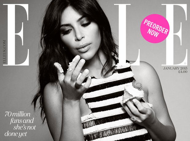 Kim Kardashian covered ELLE UK Magazine. - 10 Instagram Pictures You